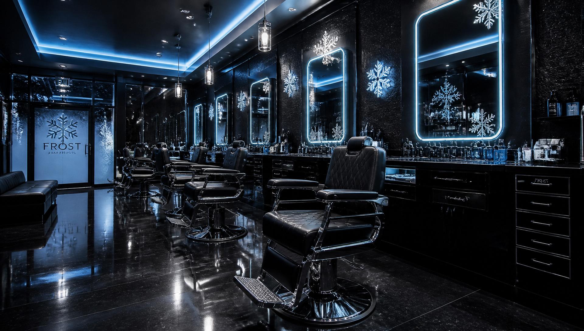 Interior da Snows Barbearia